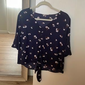 Medium Navy Blue Button Up Blouse